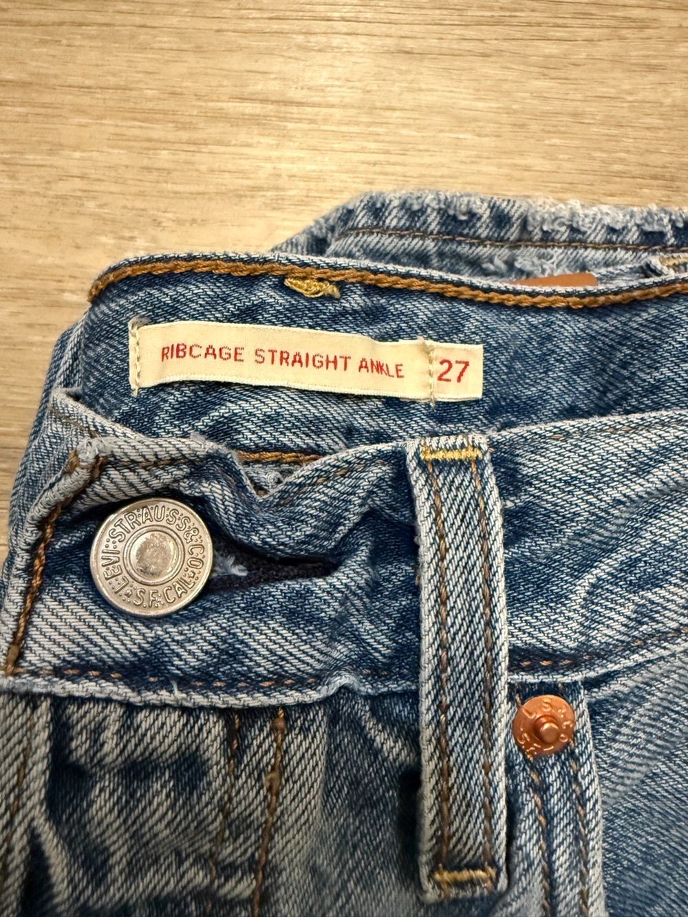 Levi's Light Blue Straight Leg Ankle Jeans